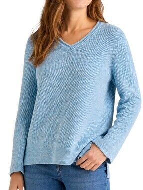 Croft&Barrow Roll Neck Sweater Cotton Women Large Fisherman Preppy Old Money